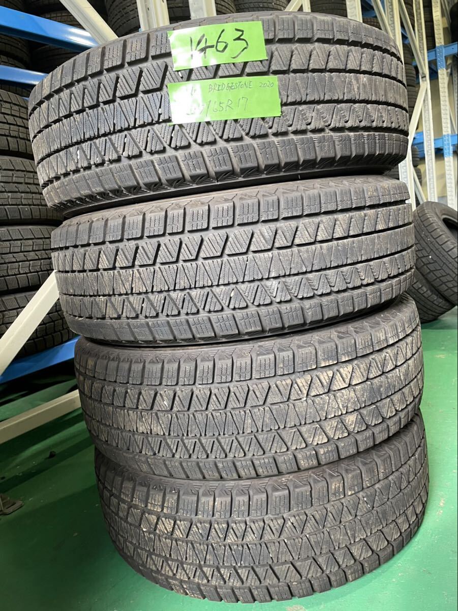 【1463】17インチ スタッドレス BRIDGESTONE BLIZZAK DM-V3 225/65R17 102Q 冬用 2020年製 9分山 中古タイヤ 4本セット拍卖