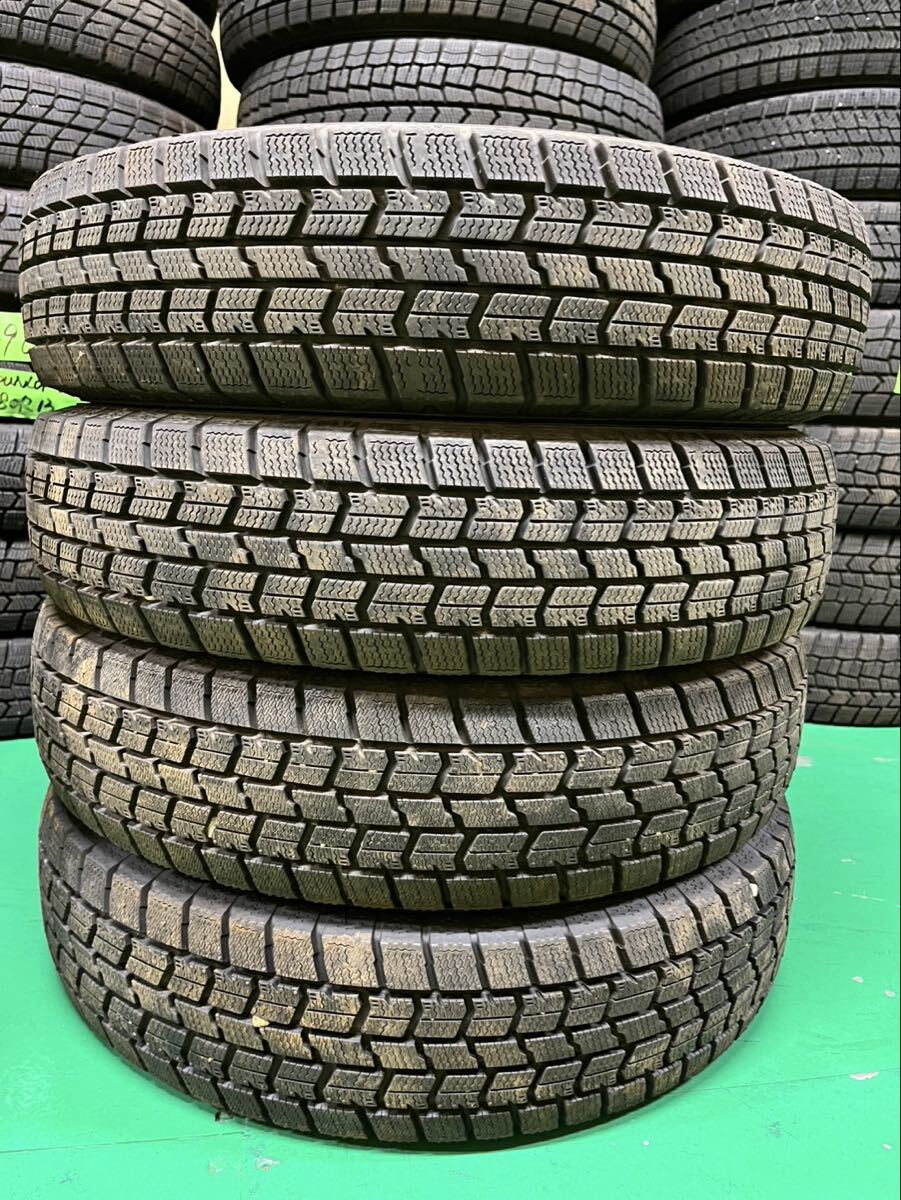【1512】バリ溝★13インチ★スタッドレス GOODYEAR ICENAVI 7 155/80R13 79Q 2021年製 9分山 冬用 中古タイヤ 4本セット拍卖