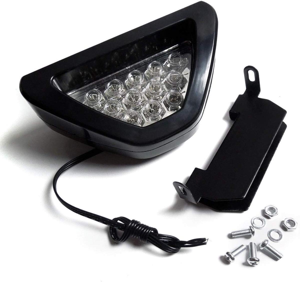 LEDリフレクター 12灯 バックフォグランプ テールランプ 角度調整 F1マーカー風 ストロボ点灯 汎用 LED 本体ブラック拍卖