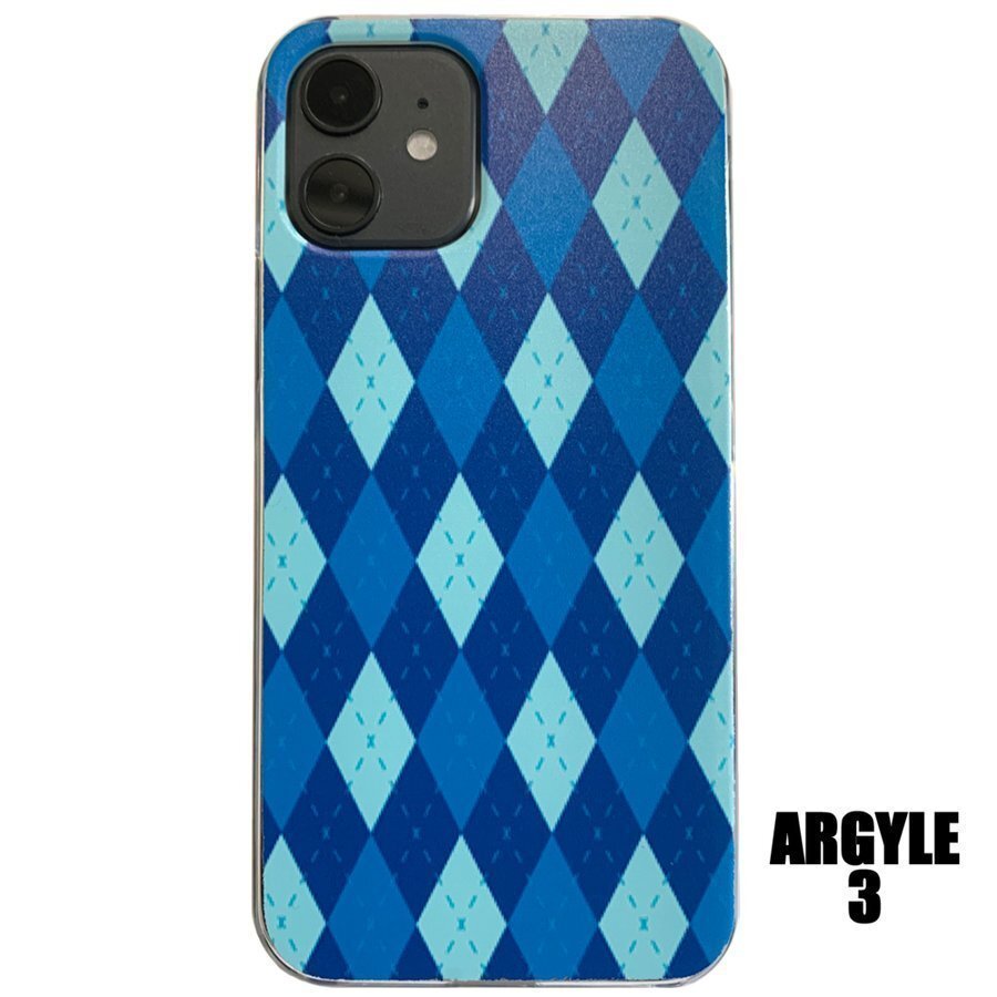 iPhone12mini アーガイル 青色 スマホカバー ハードケース 携帯 iPhone ケース アイフォン ケータイ拍卖
