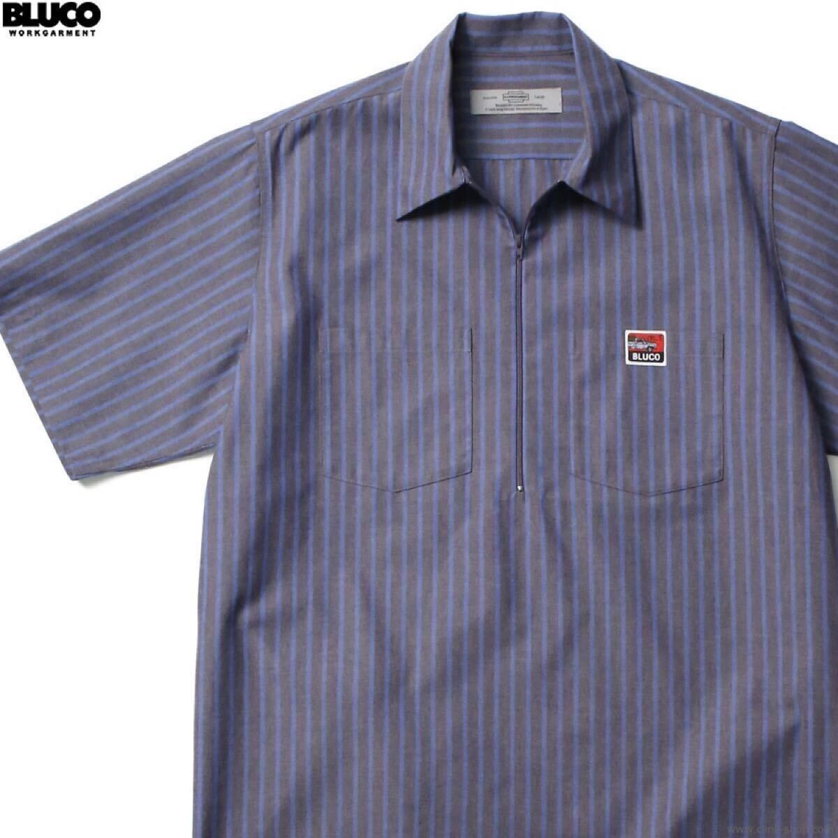 BLUCO PULLOVER WORK SHIRT S/S ブルコ 半袖ワークシャツ ハーフジップ拍卖