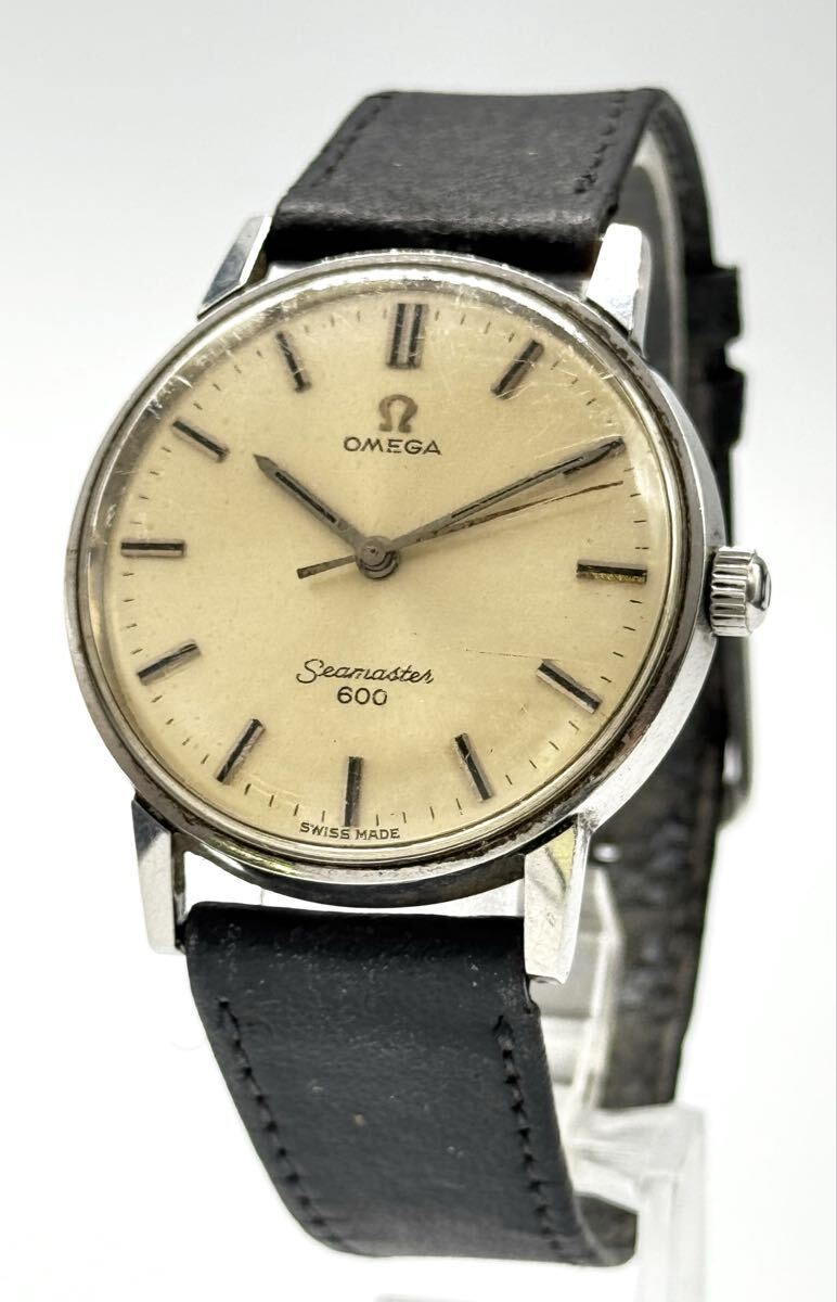 【オメガ 1円~】 「OMEGA」 シーマスター シルバー ラウンド 手巻き 腕時計 メンズ A26020拍卖