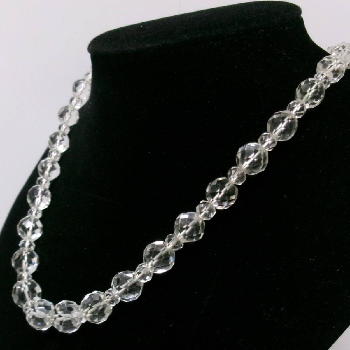 クリスタル シルバー ネックレス 44cm SILVER刻印 大網てんとう虫 2464拍卖