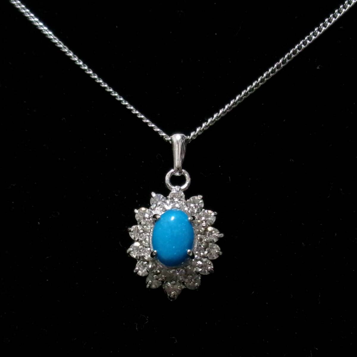 ターコイズ? ネックレス 40cm 大網てんとう虫 2467拍卖