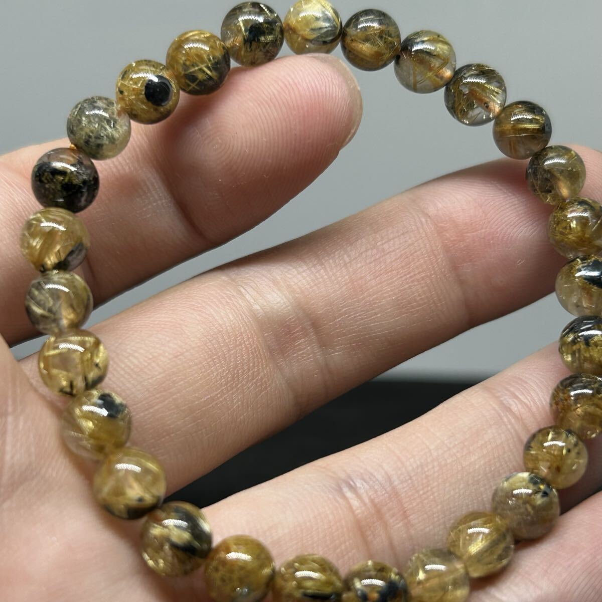 □ゴールドタイチンルチルクォーツヘマタイト200□拍卖