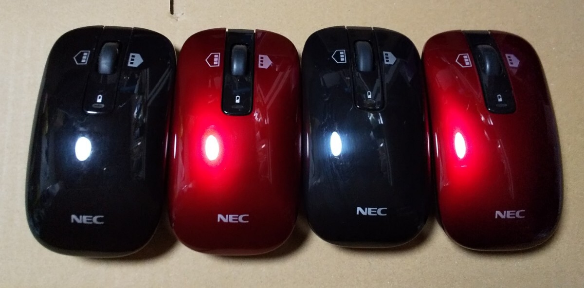 【NEC純正4個セット】 NEC ワイヤレスマウス MG-1132 レシーバー無し 赤黒拍卖