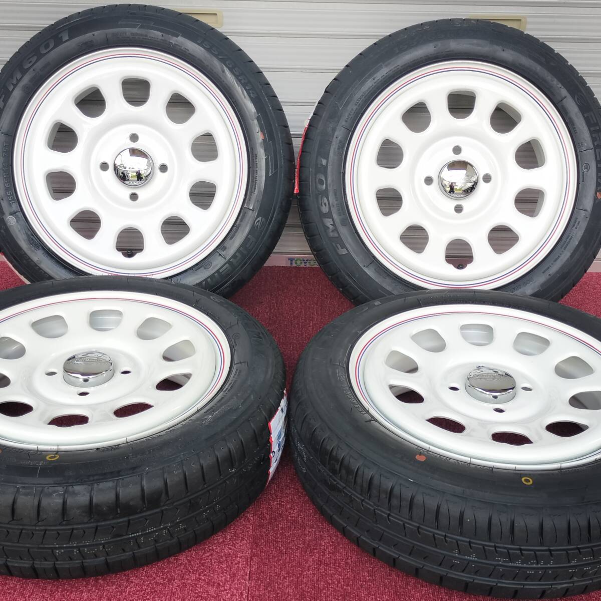 デイトナ G2 ホワイト 14-5.0J 4H100 +42 FIREMAX FM601 155/65R14 アルト ラパン スペーシア タント ミライース ムーヴ 01-2426拍卖