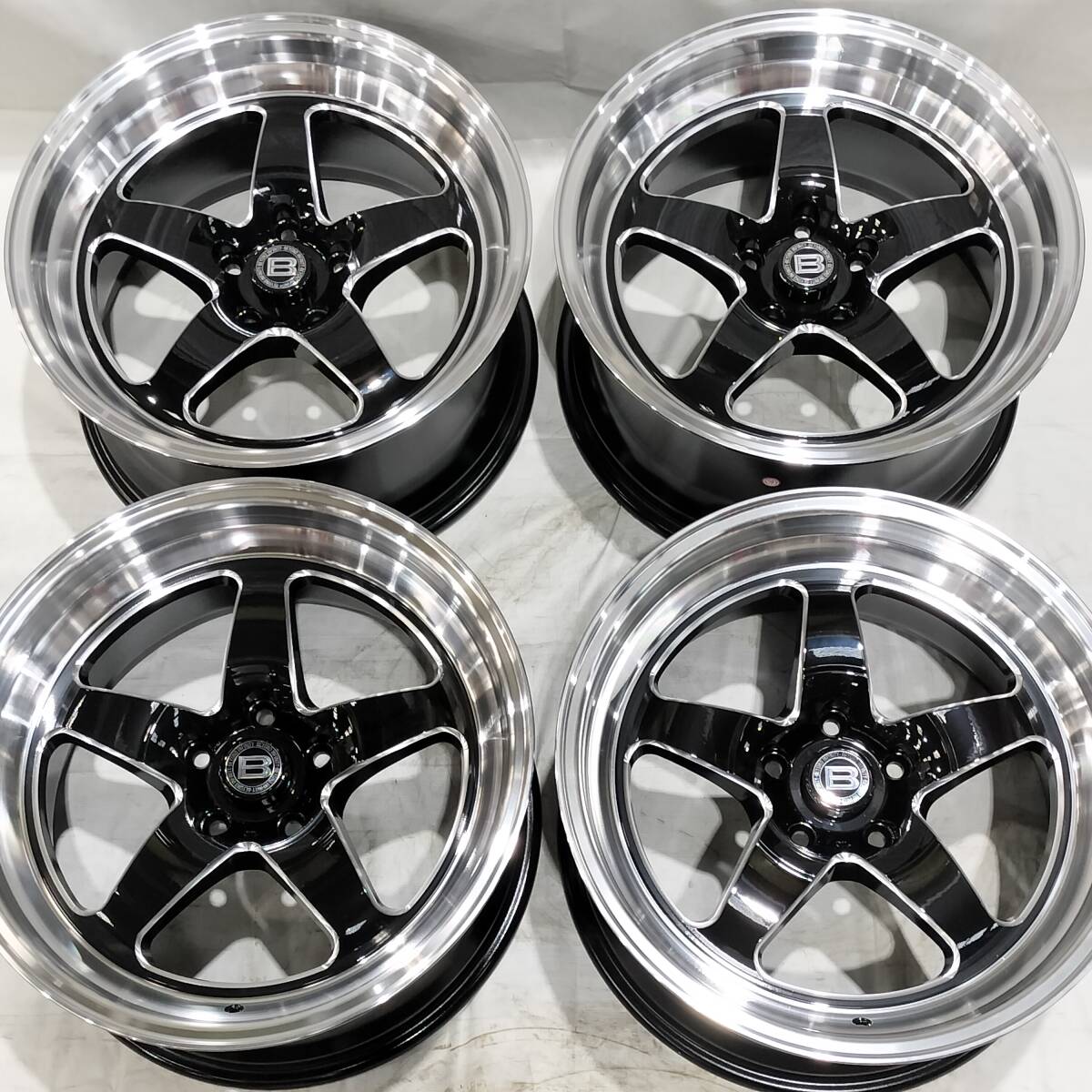 深リム BEYONDI RC01 ブラック/ミリング/マシンリム 18-10.5J +25 5H114.3 ホイール4本セット スカイライン シルビア ドリフト 01-2527S-2拍卖