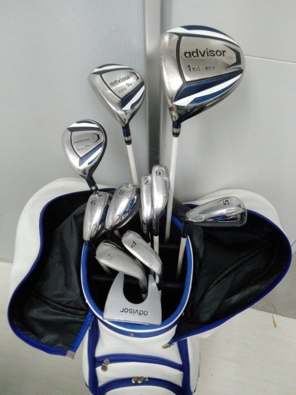 16 advisor アドバイザー ゴルフ レフティ セット クラブ 11本 キャディバッグ 5分割 男性 左利き FLEX R拍卖