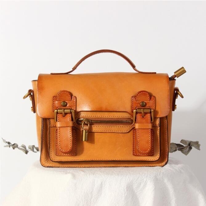 希少色 ヌメ革 レザー 本革 レディースバッグ ショルダーバッグ ハンドバッグ 斜め掛け 手作り旅行拍卖