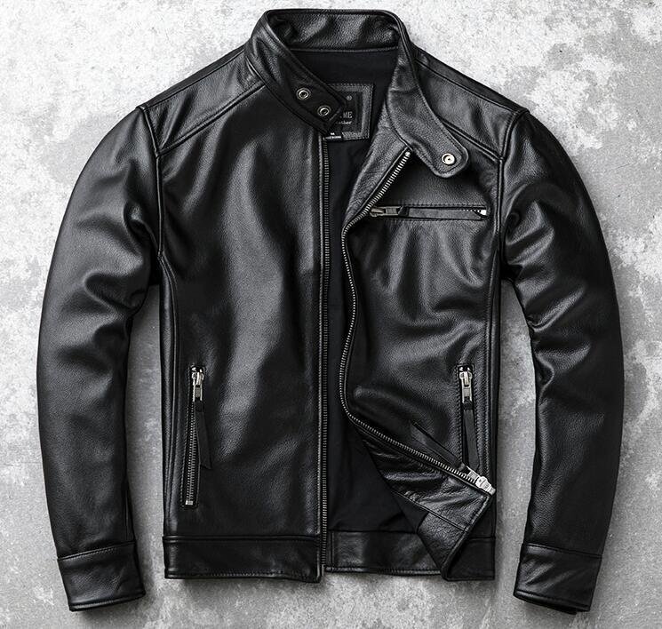 美品登場☆レザージャケット 機関車ライダースジャケット 本革 牛革 カウハイド ハーレー レザーコート バイクレザー 革ジャン拍卖