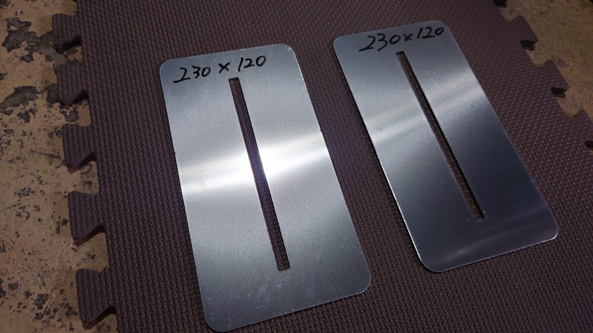 GTウイング アルミ 当板 裏板 トランク補強ステー 230mm×120mm 2mm 長穴 加工済み 2枚匿名配送拍卖