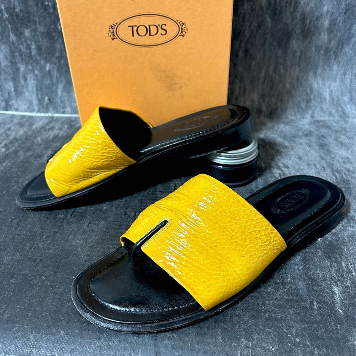 TOD'S トッズ レザーサンダル 38 24cm相当 イエロー *FA拍卖