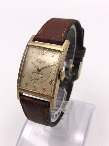 【3-26-17】LONGINES ロンジン 10K GOLDFILLED スモセコ 手巻き スクエア 腕時計拍卖