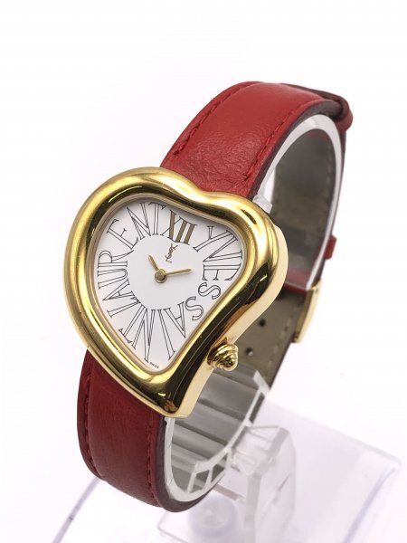 【4-20-04】YSL イヴサンローラン Yves Saint Laurent 05 F クォーツ QZ ハート 腕時計 2針拍卖