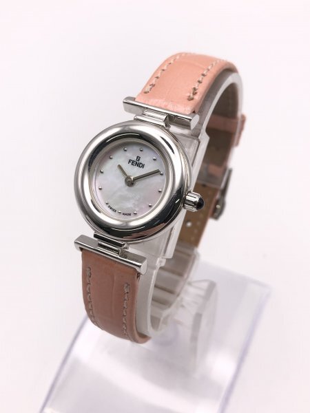 【4-20-07】FENDI フェンディ ラウンドフェイス クォーツ QZ レディース 腕時計 084-320L-438拍卖