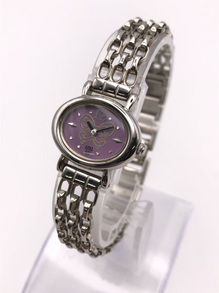 【4-20-08】ANNA SUI アナスイ クォーツ QZ ラウンド 2針 レディース腕時計 Y150-0BA0拍卖