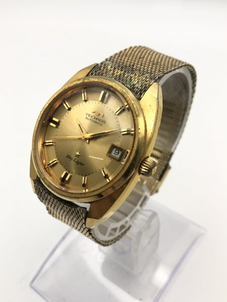 【2-23-16】稼働品 TECHNOS テクノス SkyLight スカイライト デイト 自動巻き 腕時計拍卖