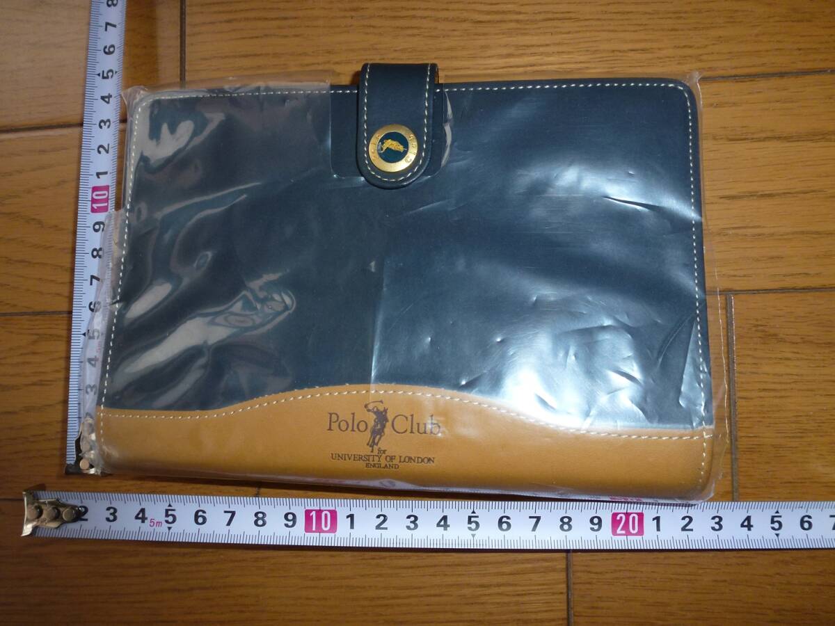 新古品 システム手帳  Polo Club 約B6(聖書サイズ) 6穴ボタン拍卖
