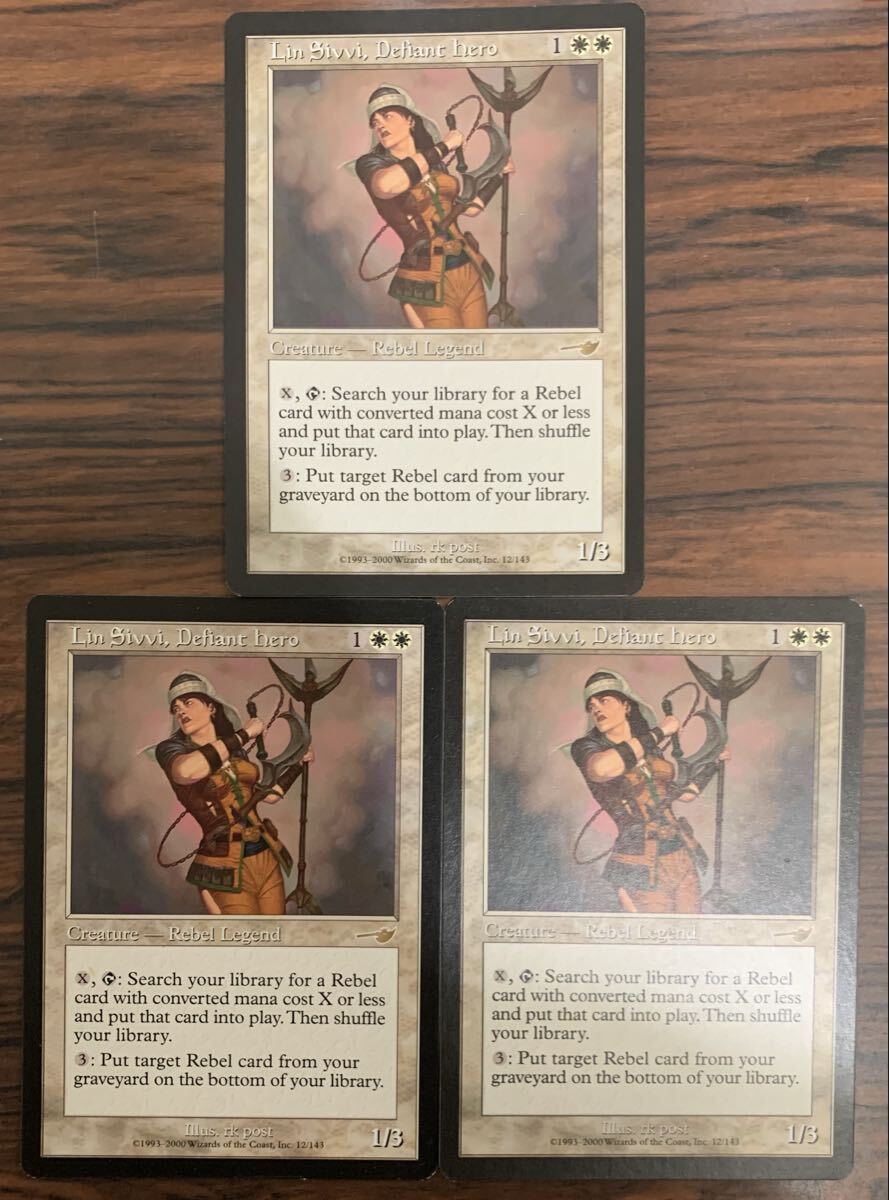 MTG ネメシス NEM 《果敢な勇士リン・シヴィー/Lin Sivvi, Defiant Hero》英語 通常版 3枚セット拍卖