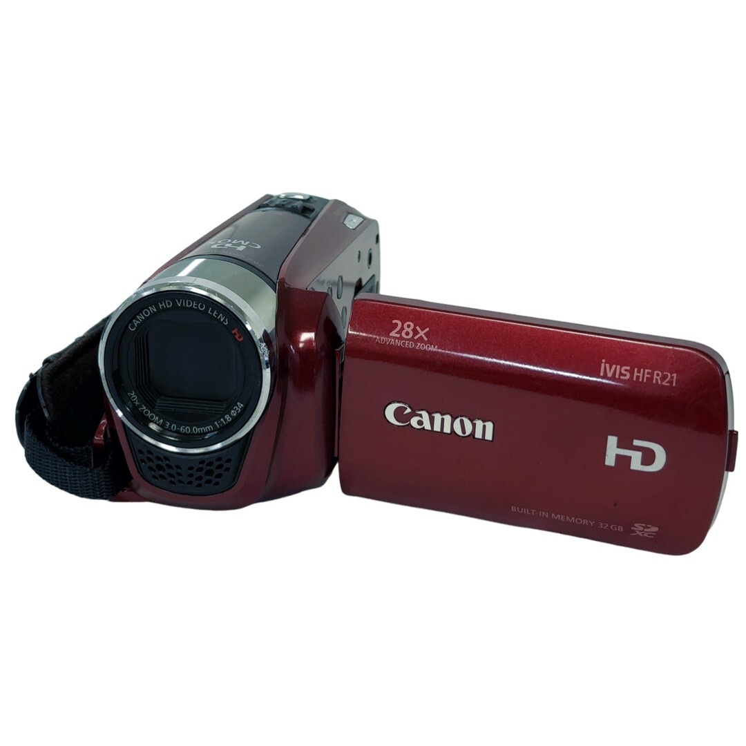 【返品保証】 キャノン Canon iVIS HF R21 レッド ビデオカメラ バッテリー付き Z602拍卖
