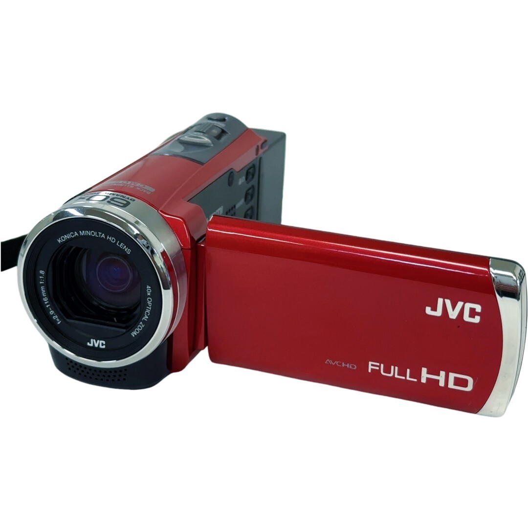 【美品 返品保証】 JVCケンウッド Everio GZ-E700 レッド ビデオカメラ バッテリー付き Z589拍卖
