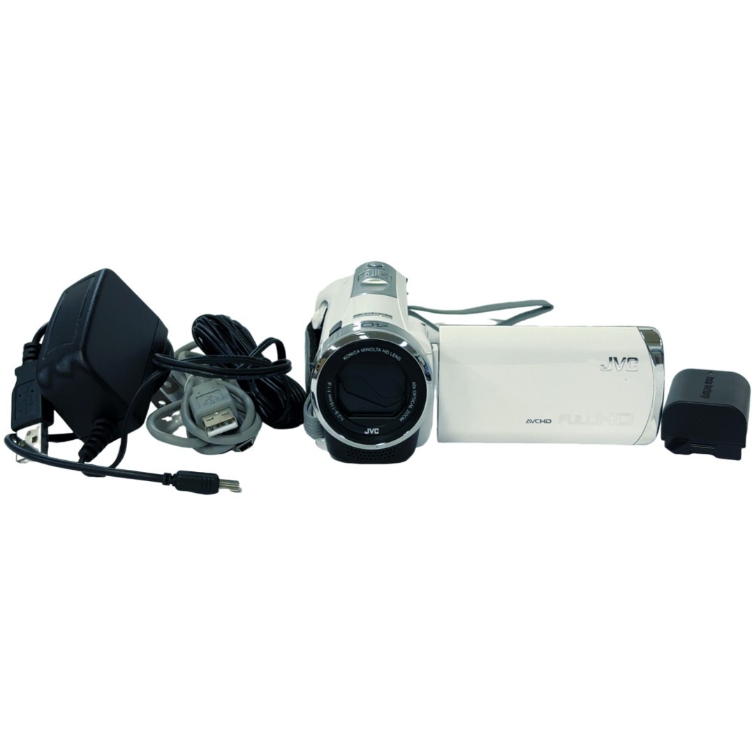 【美品 返品保証】 JVCケンウッド Everio GZ-E290 ホワイト ビデオカメラ バッテリー等付属品セット Z588拍卖