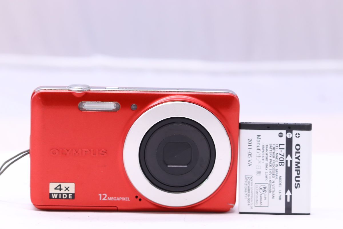 【返品保証】 オリンパス Olympus VG-110 レッド コンパクトデジタルカメラ バッテリー付き Z1486拍卖