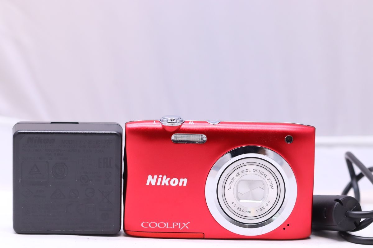 【返品保証】 ニコン Nikon Coolpix A100 レッド コンパクトデジタルカメラ バッテリー・ACアダプター付き Z1454拍卖