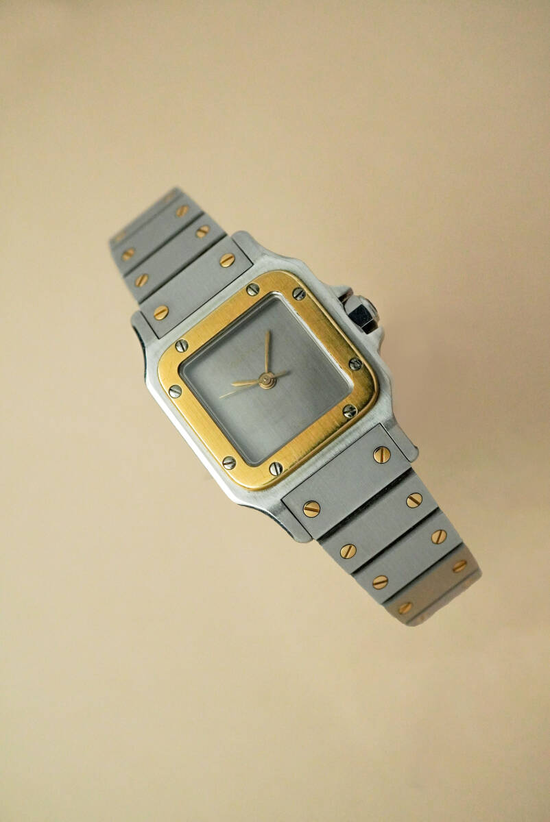 【Vintage】Cartier カルティエ サントス ガルべ SM ゴースト文字盤 0902拍卖