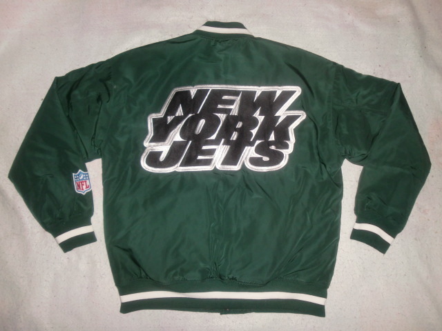 ★タグ付/未使用 NFL ニューヨーク ジェッツ ナイロンスタジャン GU製NFL オフィシャル NY JETS 中綿スタジャン 刺繍ビッグロゴスタジャン拍卖