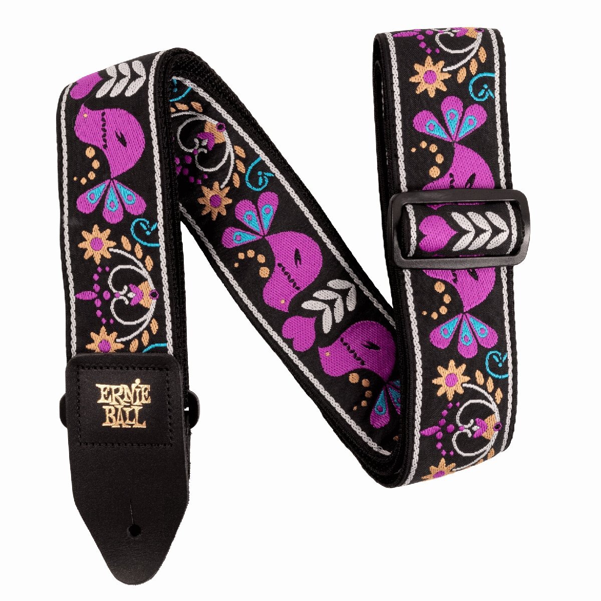 全国送料無料!ポストに投函・ERNIE BALL Classic Jacquard Guitar Strap - Purple Bird Lupin P05331 ジャカード織 ギターストラップ拍卖