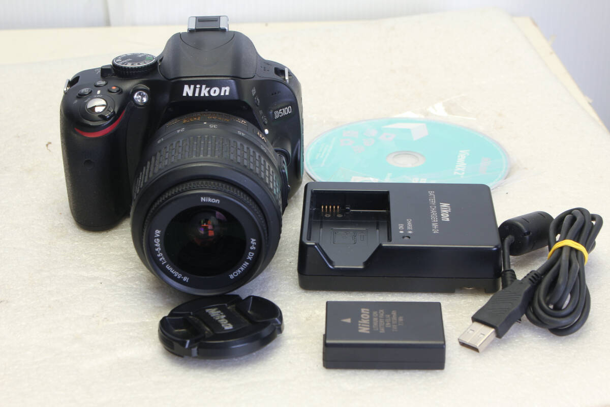 送料無料。作動OK。レンズカビ。ニコン Nikon D5100 AF-S 18-55mmF3.5-5.6VR   管理1-250910r拍卖