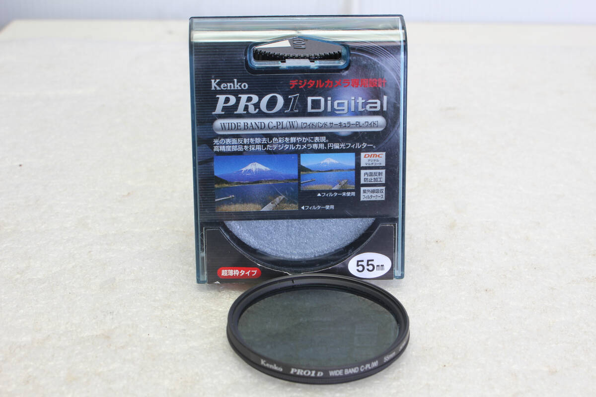 送料無料。中古。ケンコー Kenko PRO1DIGITAL 55mm 円偏向 C-PL(W)フィルター 薄枠タイプ    管理1-251005r拍卖