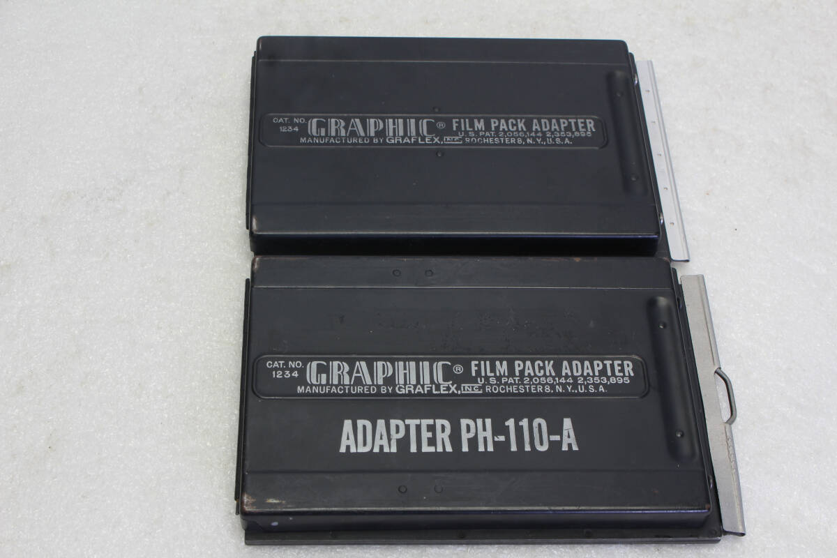 送料無料。GRAFLEX グラフレックス GRAPHIC FILM PACK ADAPTER フィルムパック アダプターフィルムホルダー 2枚 管理1-251019r拍卖