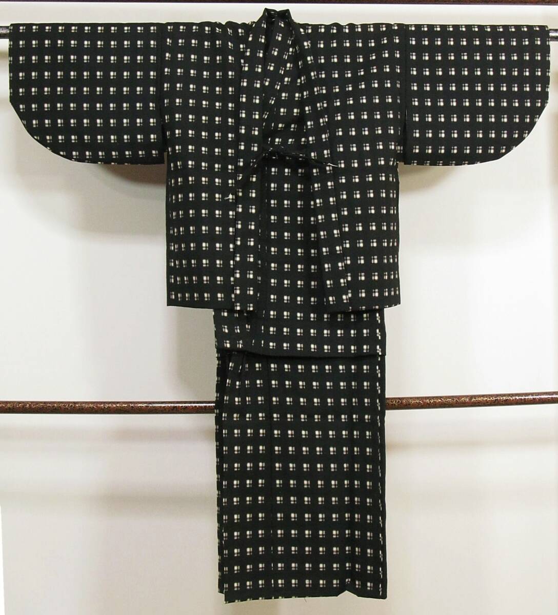 ひ83 ウール 男児 アンサンブル 絣柄 身丈112cm拍卖