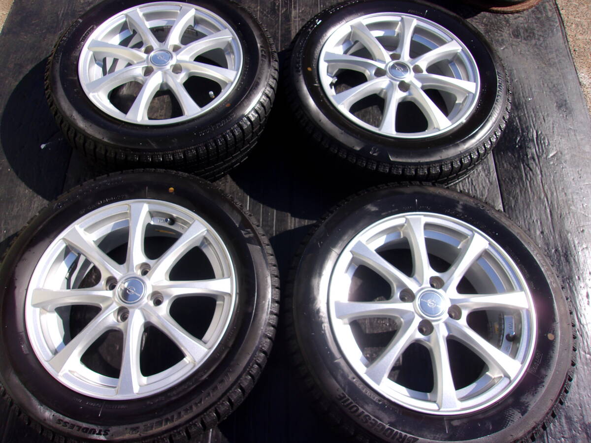 ★売り切り★バリ山2022年製★BS 185/60R15★ホンダ車専用★PCD100 6J +50 4本セット フィット シャトル グレイス拍卖