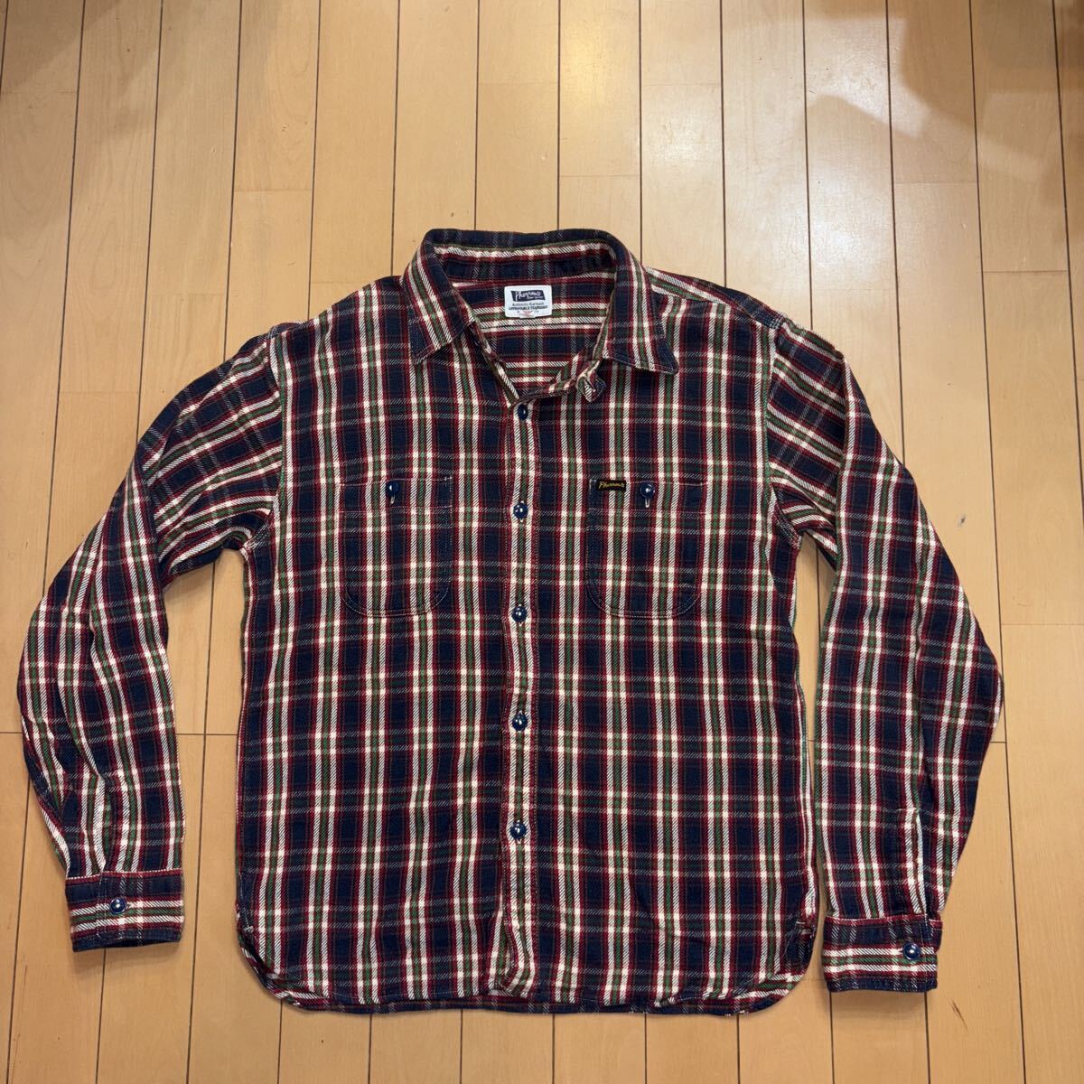 PHERROW'S フェローズ ヘビーネルシャツ HEAVY FLANNEL WORK SHIRT 720WS ネイビー・レッド・グリーン・ホワイト拍卖