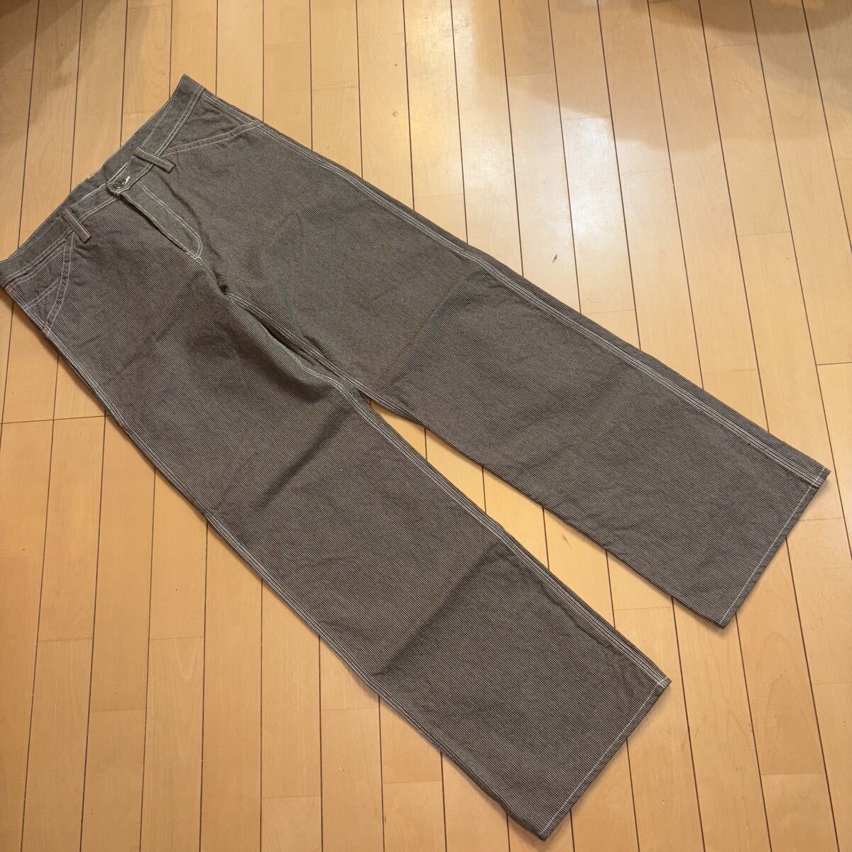 THE FLAT HEAD フラットヘッド ピンヒッコリーペインターパンツ【PN-04W】カーキ FLATHEAD拍卖