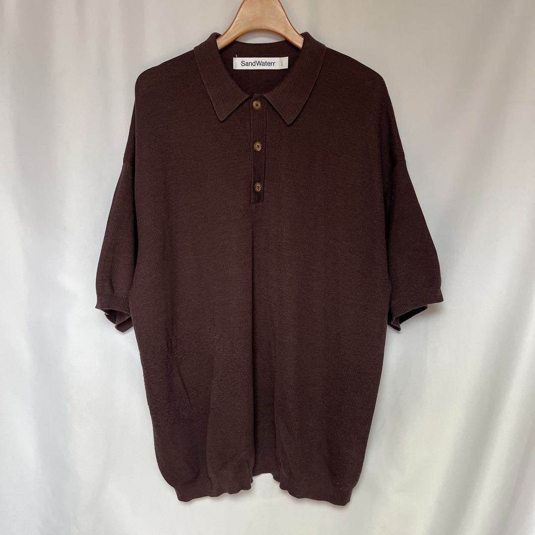SandWaterr リサーチド ニットポロシャツ ブラウン1 サンドウォーター 即決 送料無料拍卖
