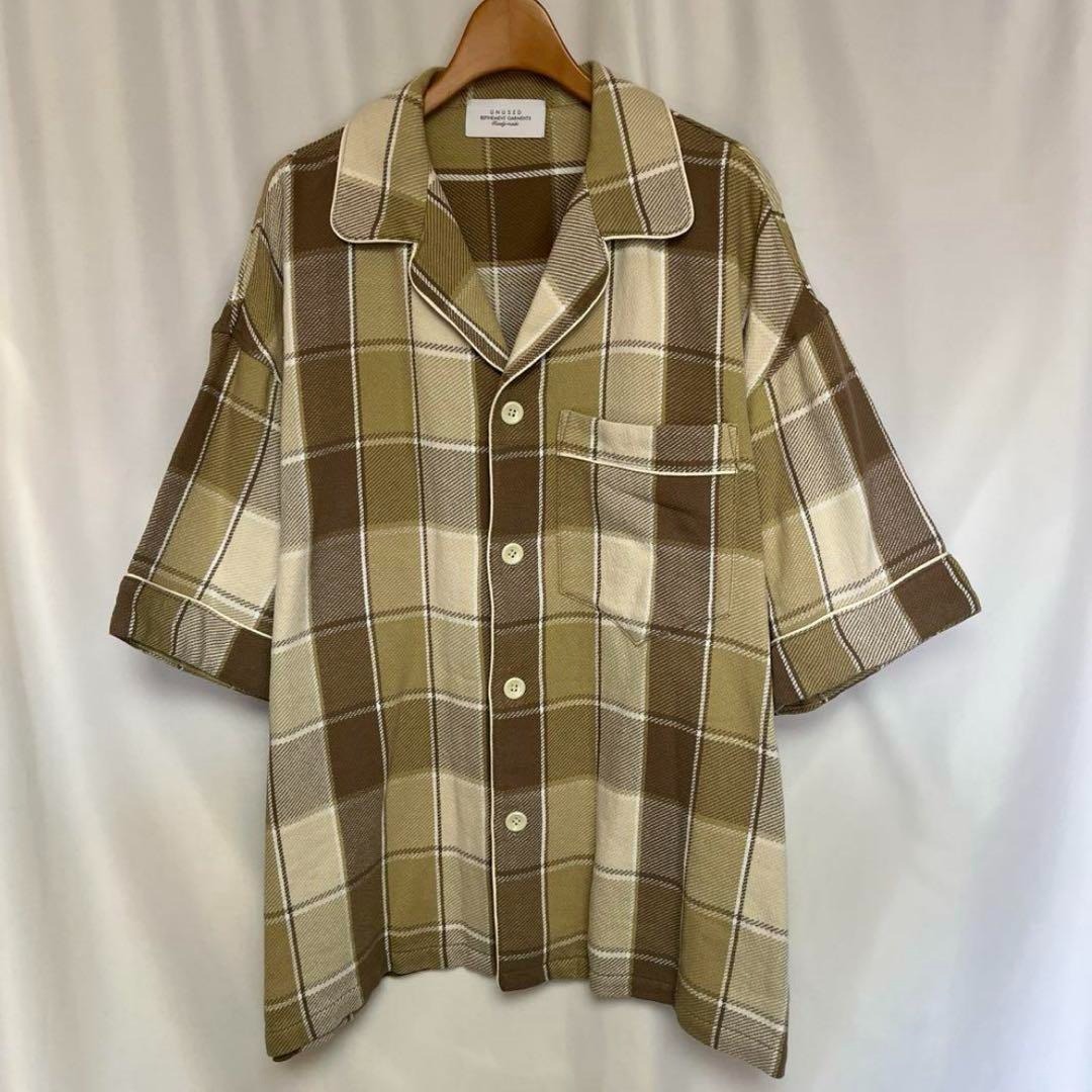 新品 UNUSED 24ss CHECK SHORT SLEEVE SHIRT4拍卖