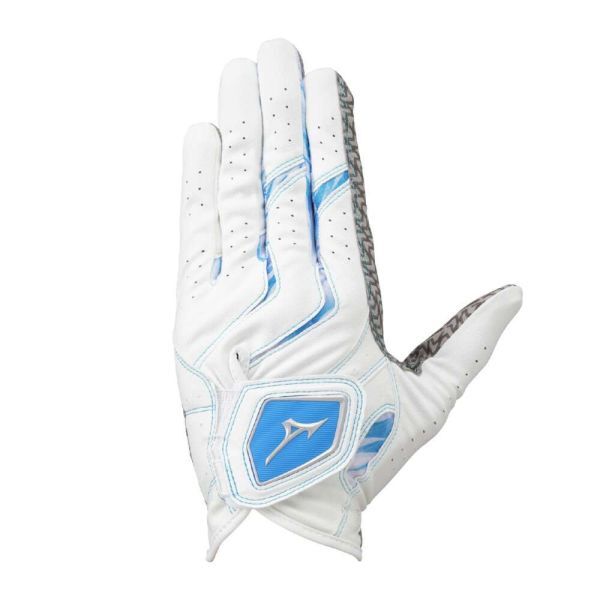 ☆【新品】ミズノ W-GRIP ダブルグリップ 手袋/左手 グローブ ホワイト×スカイブルー 25cm 5MJML40121拍卖