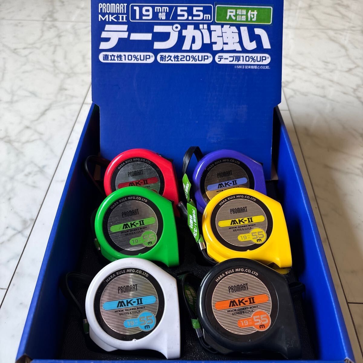 6個セット プロマート MKS1955S MK2 ブレーキ&ロックコンベ 6色 原度器 PROMART テープが強い 尺目盛付 直立性 耐久性 テープ厚 アップ拍卖