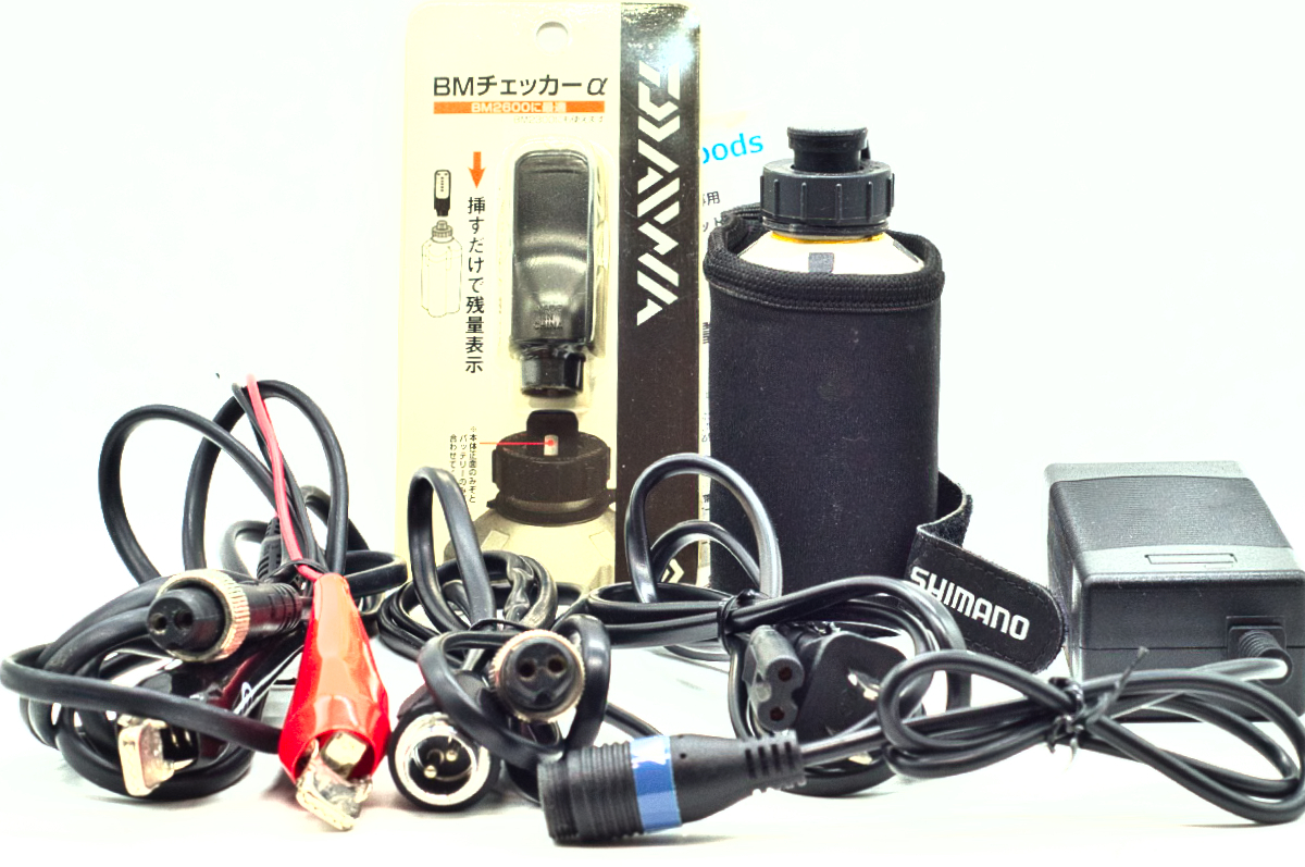 ★Worlds Best Goods ダイワ、シマノ互換電動リール専用バッテリー(WBG-FRB350)他バッテリーチェッカー、コード等付属品あり★拍卖