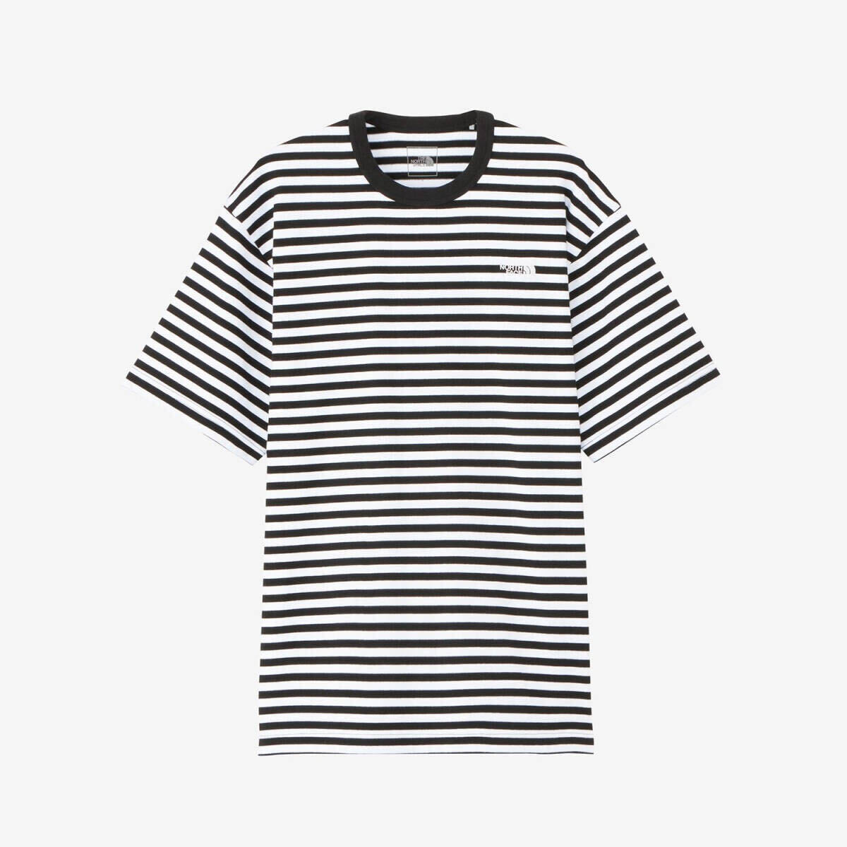 L 新品 紫外線カット ノースフェイス ショートスリーブ マルチ ボーダー ブラック白 黒Tシャツ ティー Multi Border Tee UPF ボーダーT拍卖
