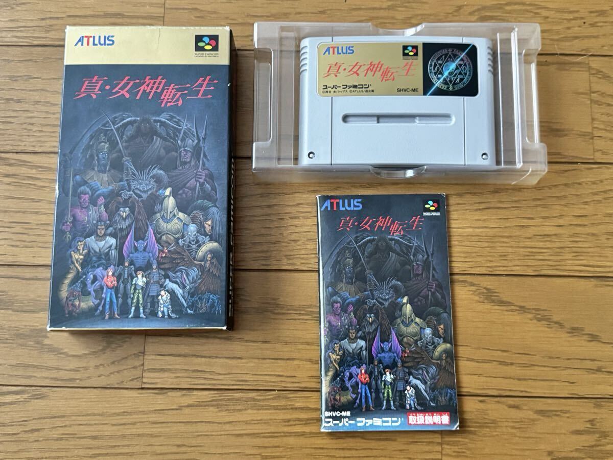 真 女神転生 SFC スーパーファミコン スーファミ ソフト 箱説付き アトラス レトロゲーム 中古品拍卖