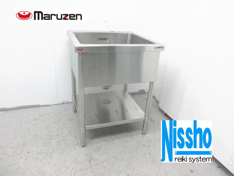 ■中古 ステンレス1槽シンク・600×600×790(mm)・マルゼン・厨房専門店!! (5c4085i)拍卖