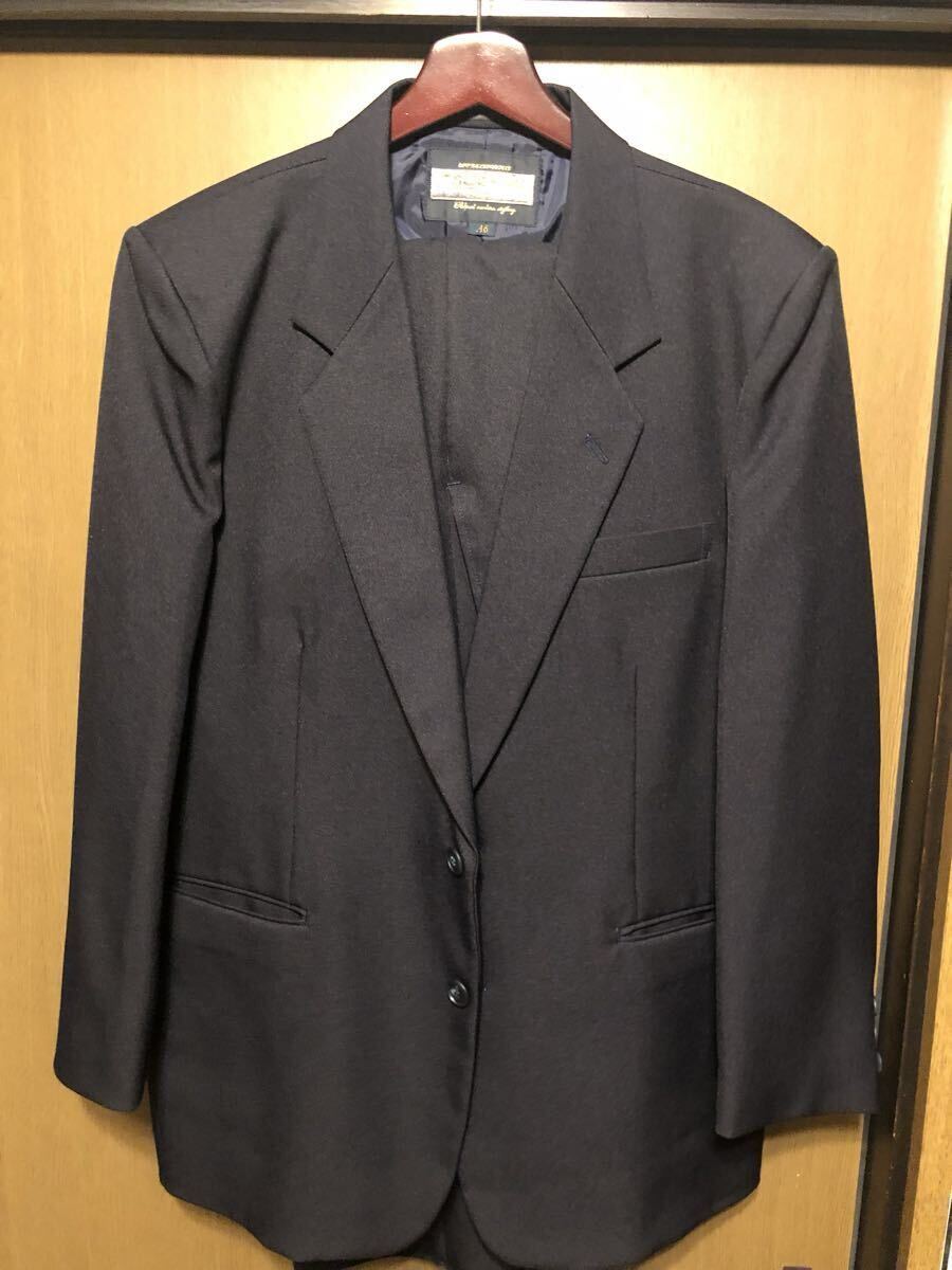 新品 シングルスーツ上下 濃紺 つちや産業 ジャケットA6 パンツ73拍卖
