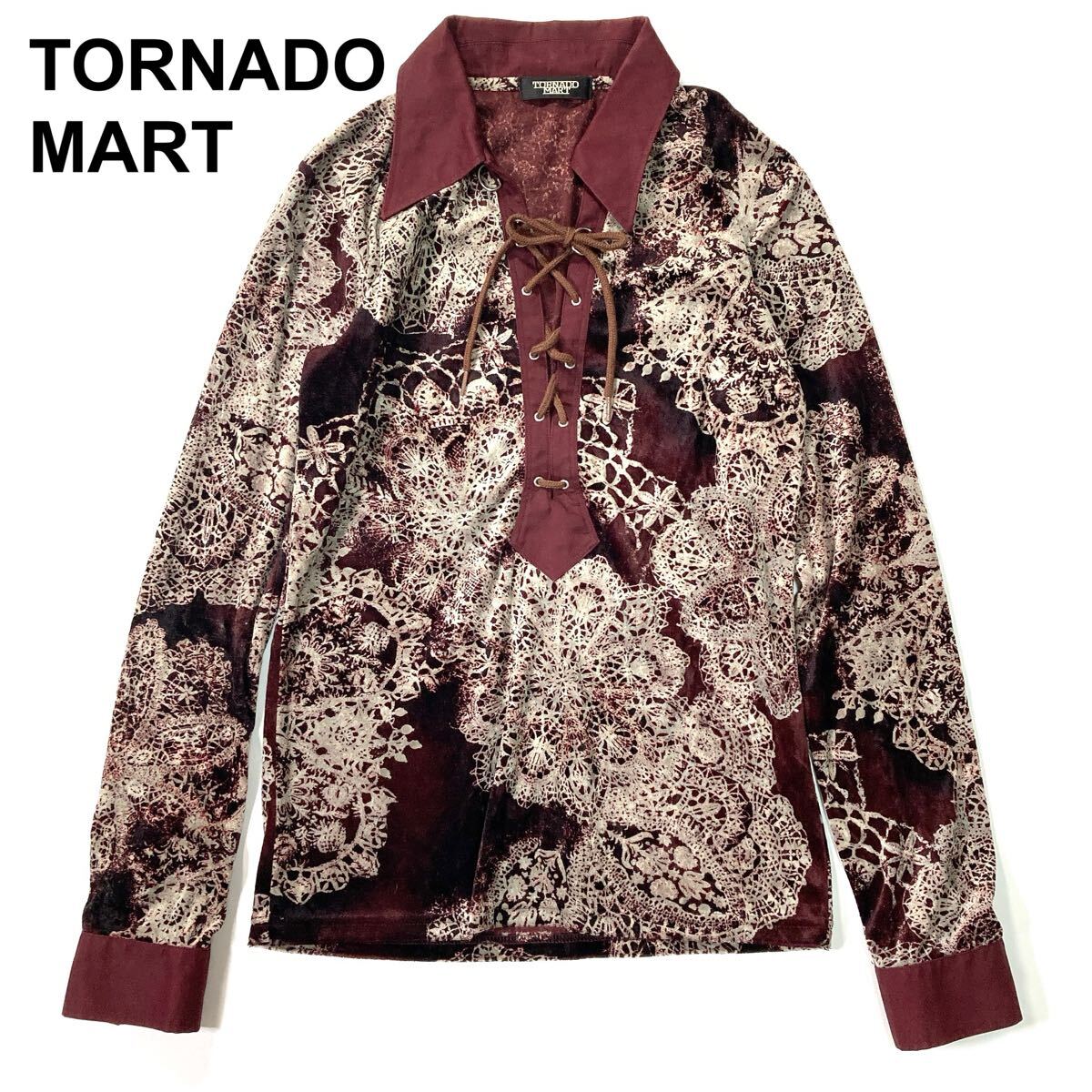 TORNADOMART トルネードマート ベロア トップス シャツ 総柄 刺繍 Y2K グランジ メンズ B102521-126拍卖