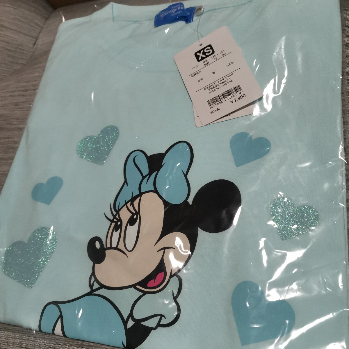 ディズニーランド Tシャツ ラメラメ ミニーマウス ブルー TOKYO Disney resort 限定 ディズニー 半袖 XS ユニセックス TDR パーツ グッズ拍卖